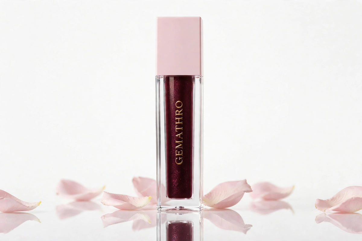 🍷 Gemathro Luxury Lip Gloss — Ruby Noir